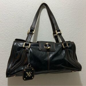 MAXX NEW YORK  shoulder bag black double handles stitches